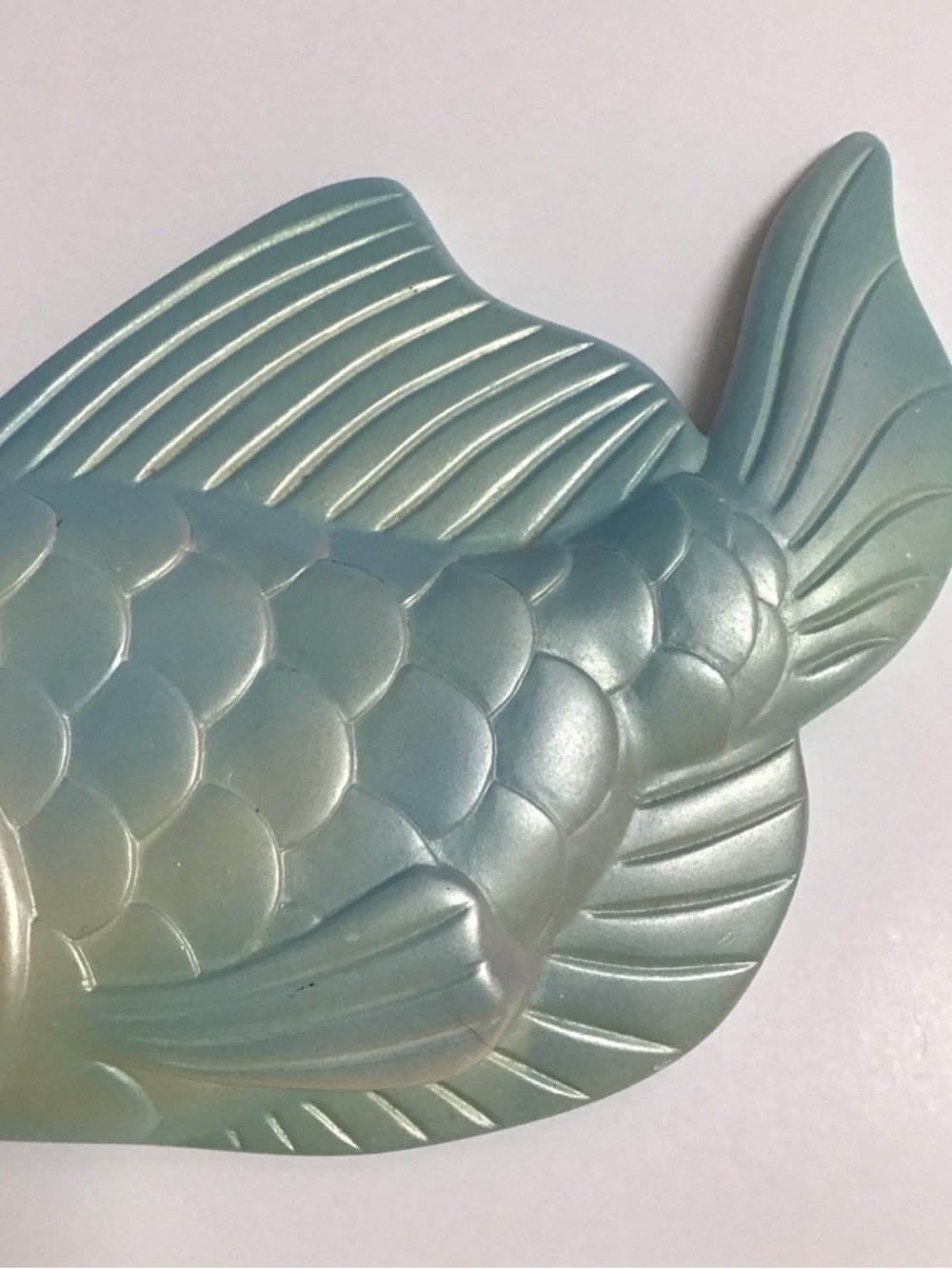 Miller Studio Chalkware Fish Bath Wall Decor Blue Green Red Lips 1960s Vintage - Picture 9 of 16